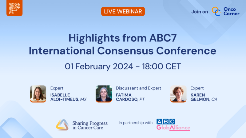 1 Feb. - A live webinar on #ABC7 updates for Advanced Breast Cancer Management